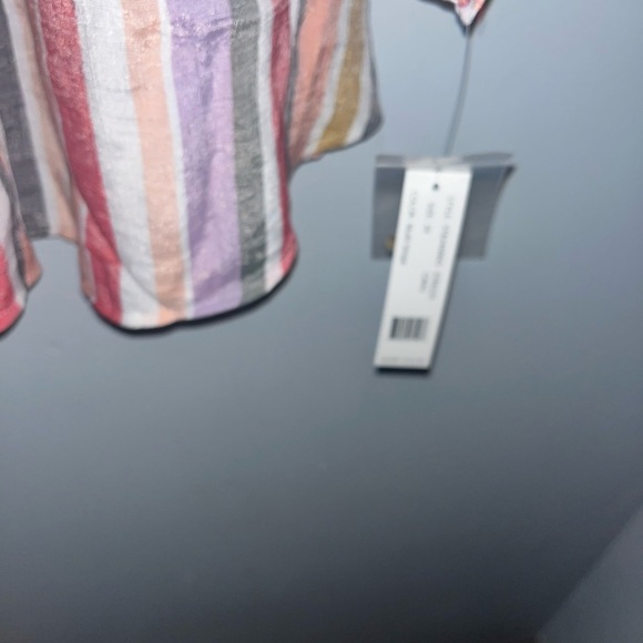 NWT Zac & Rachel woman striped tunic style button v neck top size 2X - Picture 4 of 6